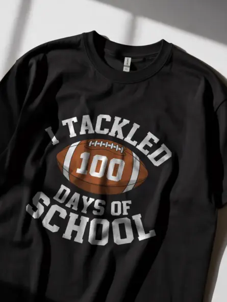 I tackled 100 days of school shirt in black – teacher football tee