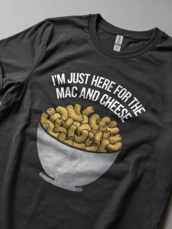 Dark heather i'm just here for the mac and cheese shirt – mac and cheese lover tee