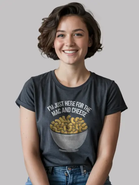 Dark heather i'm just here for the mac and cheese shirt – mac and cheese lover tee