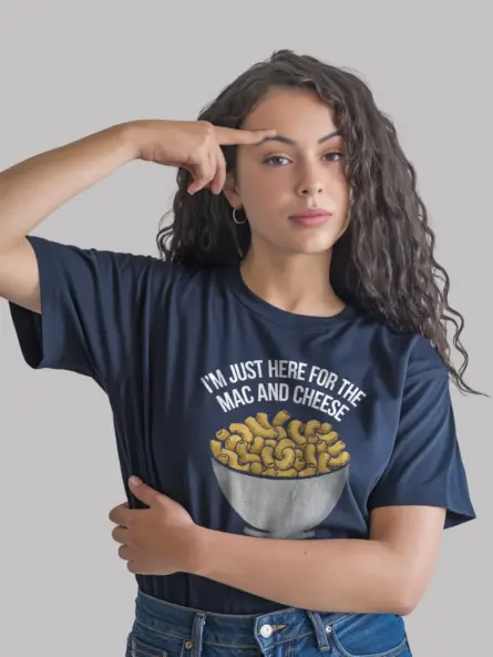 Navy i'm just here for the mac and cheese shirt – comfort food shirt
