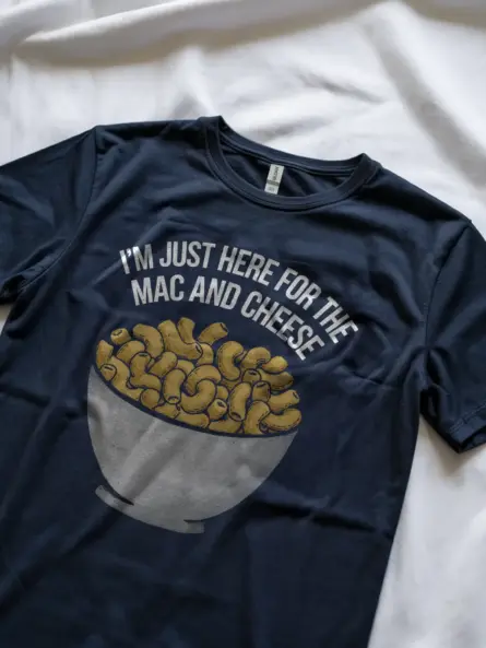 Navy i'm just here for the mac and cheese shirt – comfort food shirt