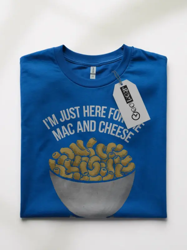 Royal blue i'm just here for the mac and cheese shirt – cheese lover tee