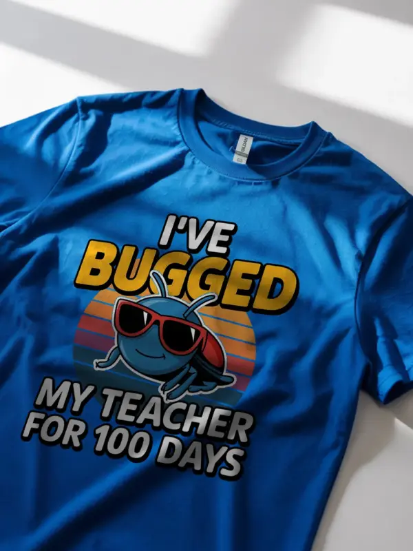 Royal blue 100 days of school shirt – student gift for teacher