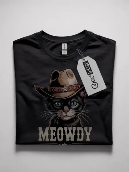 Javanese cat meowdy shirt in black – cowboy cat lover tee