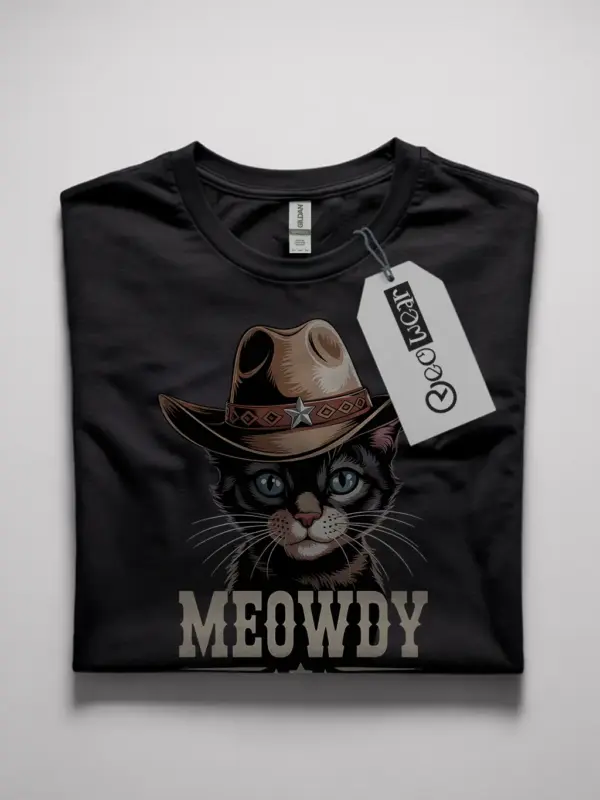 Javanese cat meowdy shirt in black – cowboy cat lover tee