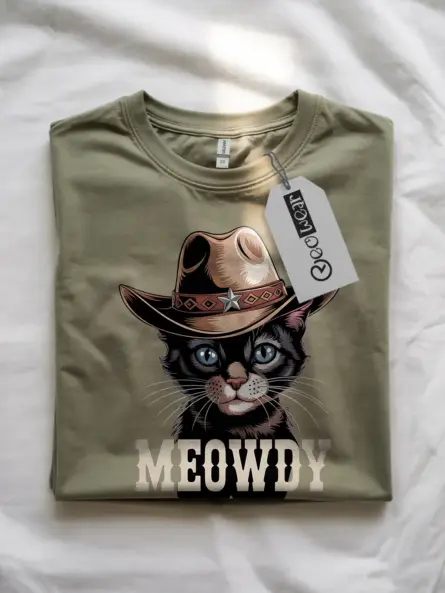 Military green javanese cat meowdy shirt – cute cowboy cat t-shirt