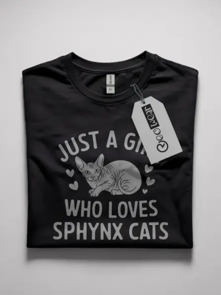 Just a girl who loves sphynx cats shirt in black – cute cat lover tee