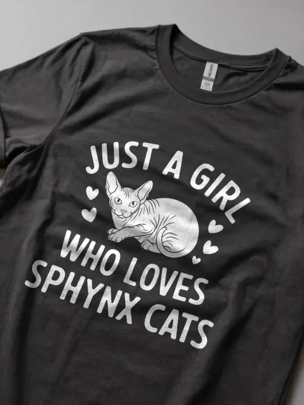 Dark heather just a girl who loves sphynx cats shirt – pet cat shirt