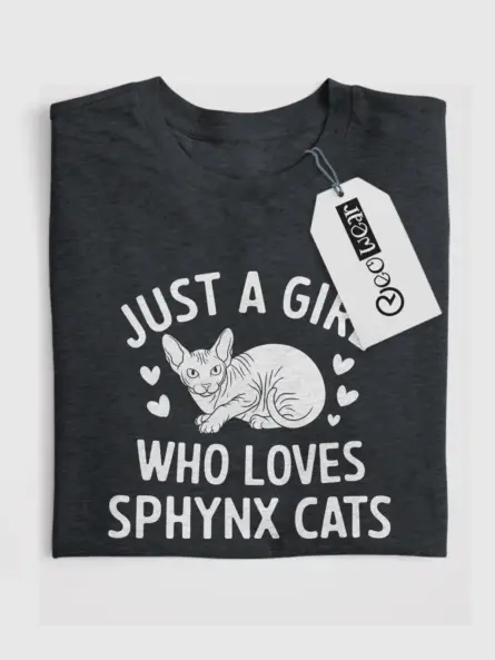 Dark heather just a girl who loves sphynx cats shirt – pet cat shirt