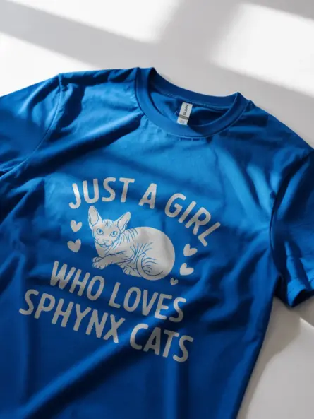 Royal Blue Just A Girl Who Loves Sphynx Cats Shirt – Funny Cat Shirt