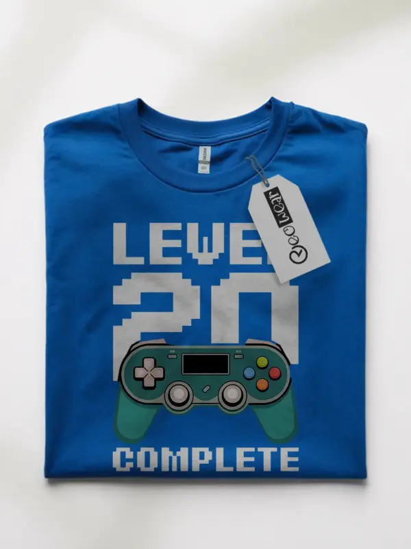 Royal blue level 20 complete shirt – gamer birthday shirt