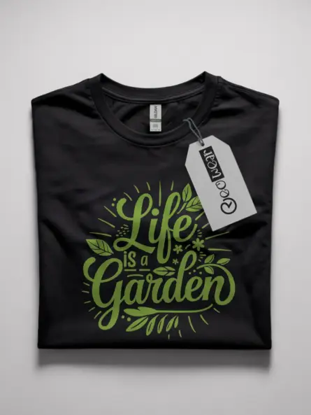 Life Is a Garden Shirt in Black – Gardening Tee with Floral Design
