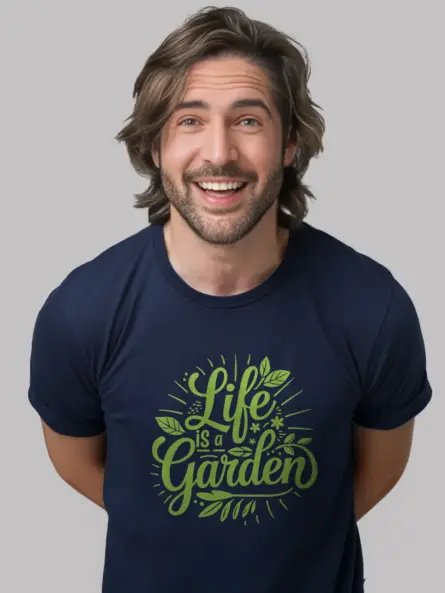 Navy Gardening Shirt – Life Is a Garden Plant Tee