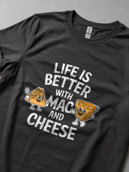 Dark heather life is better with mac and cheese shirt – mac n cheese lover tee