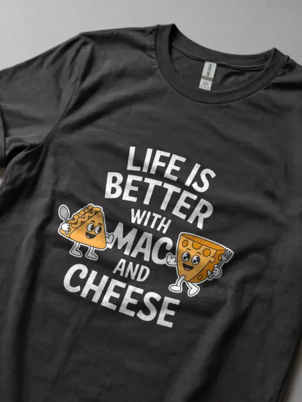 Dark heather life is better with mac and cheese shirt – mac n cheese lover tee