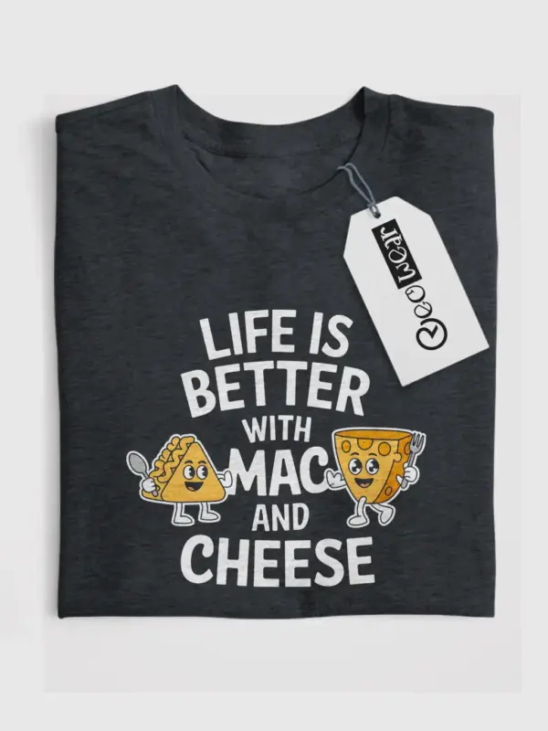 Dark heather life is better with mac and cheese shirt – mac n cheese lover tee