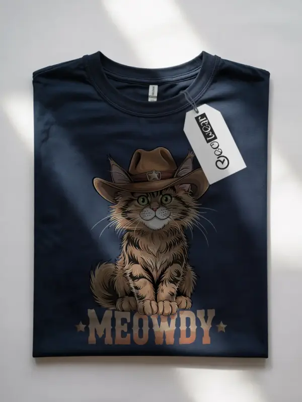 Navy maine coon cat meowdy shirt – pet cat mom dad tee