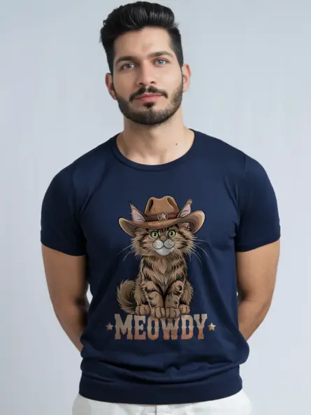 Navy maine coon cat meowdy shirt – pet cat mom dad tee