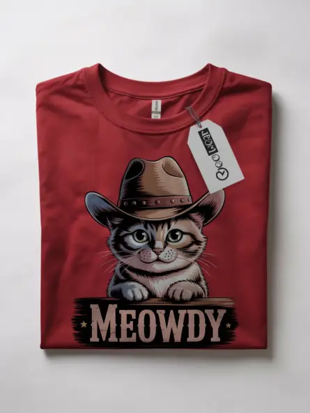 Red manx cat meowdy shirt – pet cat mom dad tee