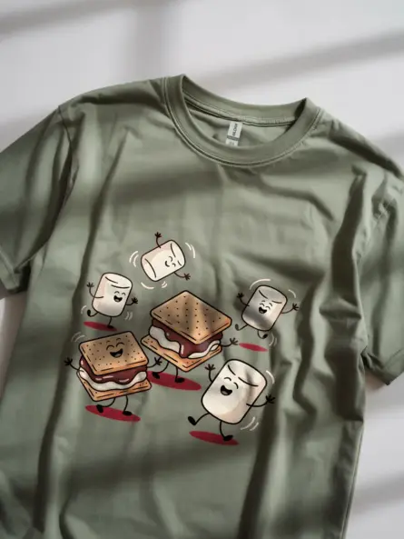 Military green of how s’mores are made t-shirt – cute marshmallow and chocolate camp tee for foodies