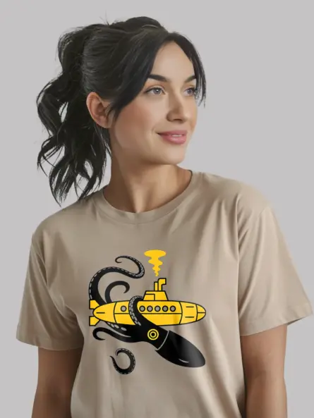 natural squid sub battle nautical squid submarine t-shirt