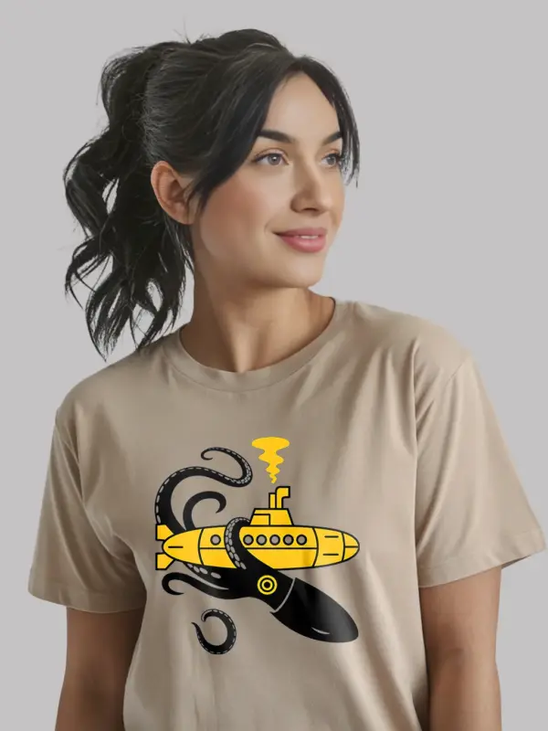natural squid sub battle nautical squid submarine t-shirt