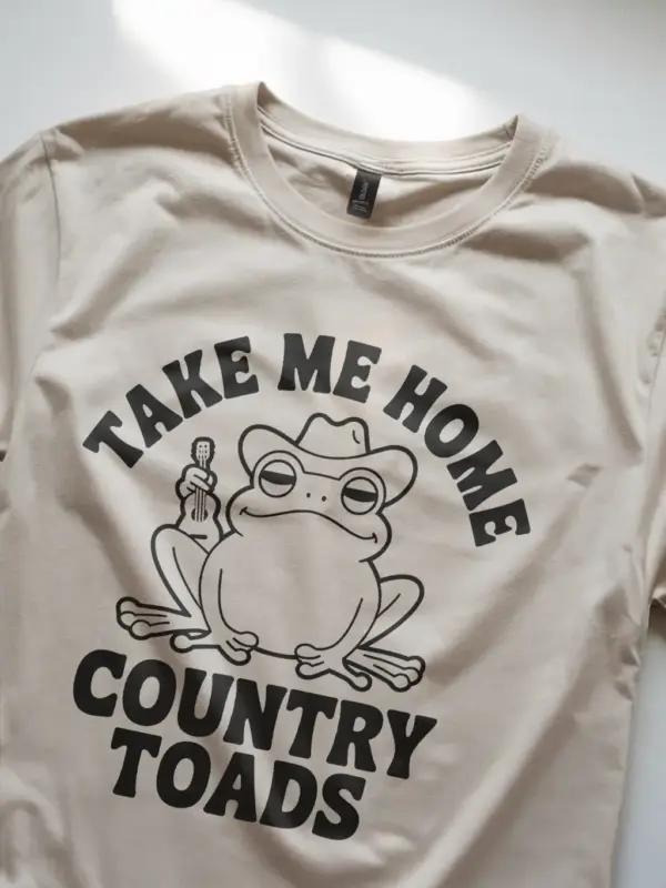 retro country toads graphic tee, gift for country music and frog fans