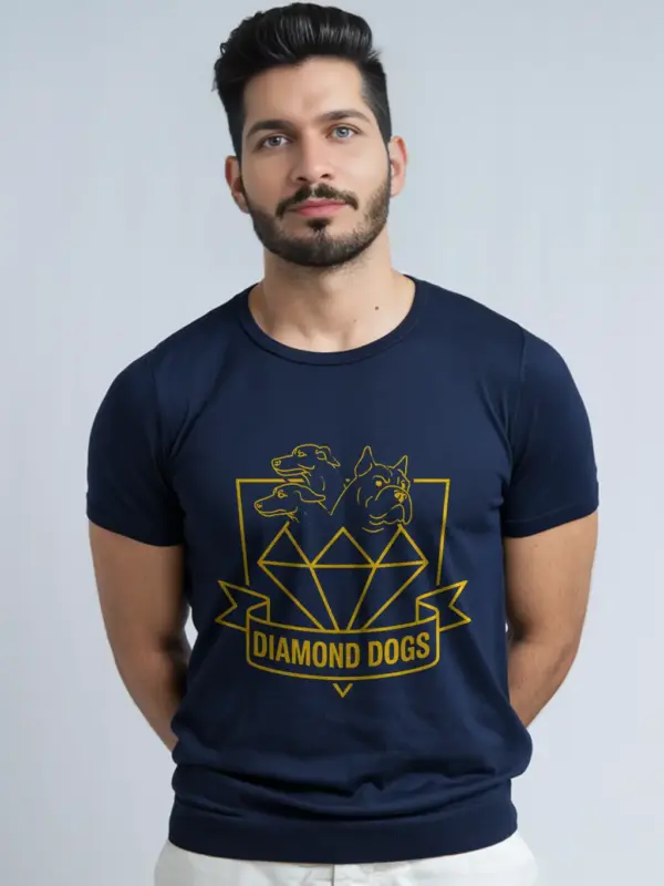 Navy Diamond Dogs T-Shirt Ted Lasso + dog lover apparel