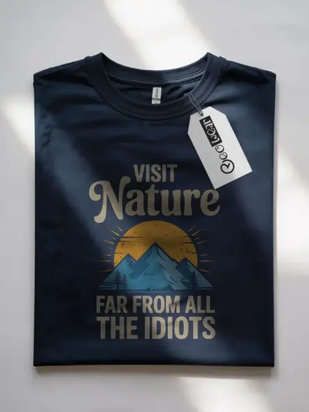 Navy funny vintage nature escape t-shirt scenic hiking tee