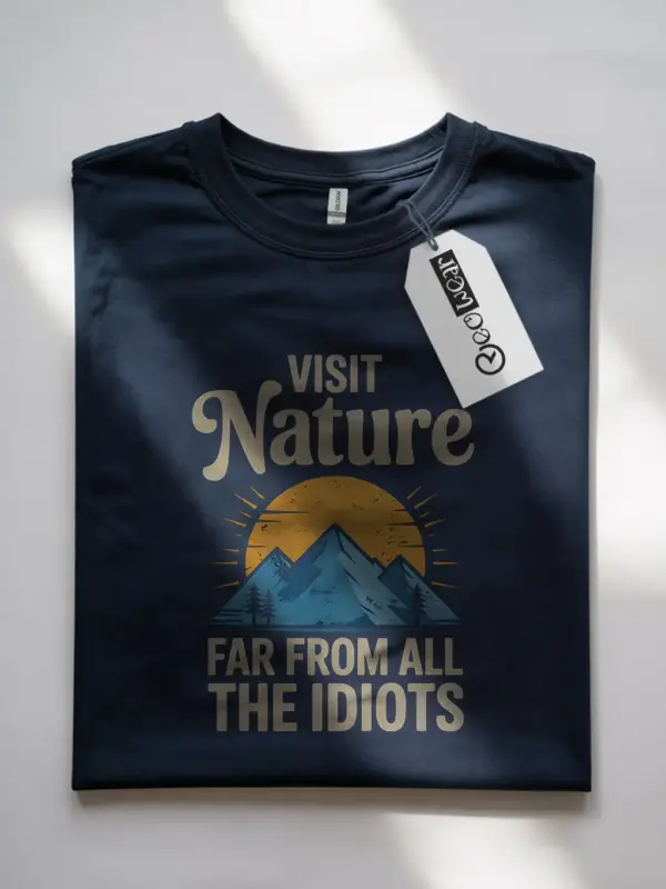 Navy funny vintage nature escape t-shirt scenic hiking tee