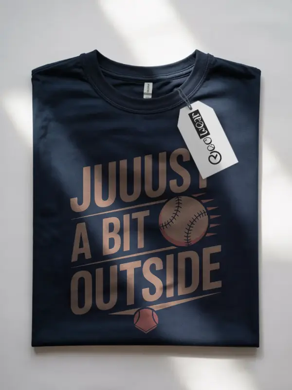 Navy Shirt Front View Just A Bit Outside Baseball Shirt Funny Baseball Quote