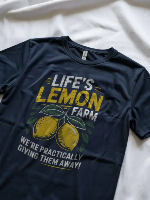 Navy Vintage Lemon Farm T-Shirt