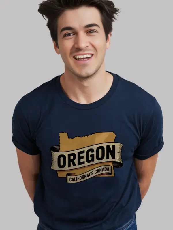 Navy Oregon State Pride T-Shirt oregon graphic tee with vintage slogan front view