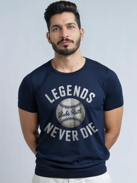 Navy Legends Never Die Baseball T-Shirt babe ruth tribute shirt