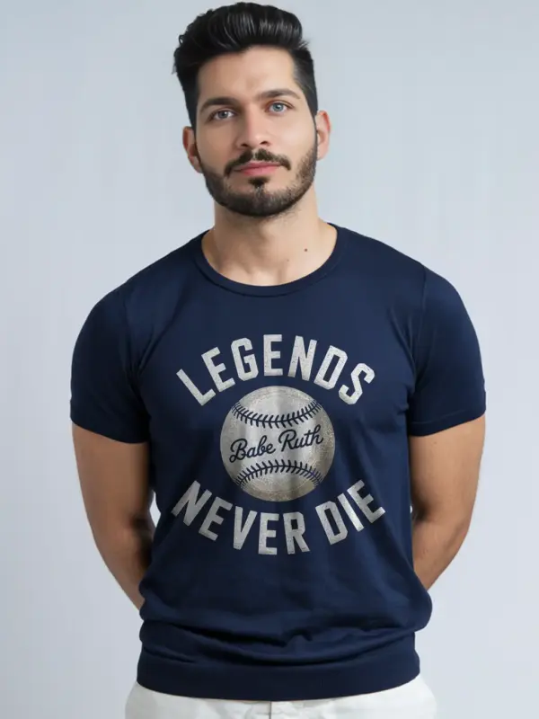 Navy Legends Never Die Baseball T-Shirt babe ruth tribute shirt