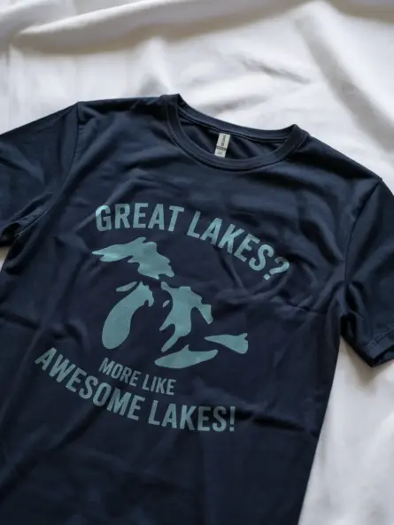 Navy great lakes awesome lakes t shirt souvenir design