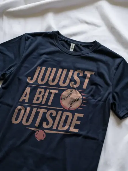 Navy Shirt Just A Bit Outside Baseball Shirt for Sports Lovers