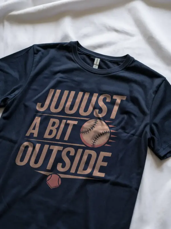 Navy Shirt Just A Bit Outside Baseball Shirt for Sports Lovers