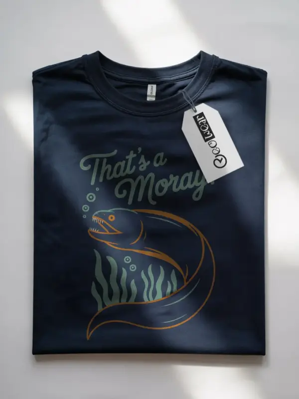 Navy Moray Eel Pun T-Shirt lifestyle – funny ocean pun shirts for marine biologists