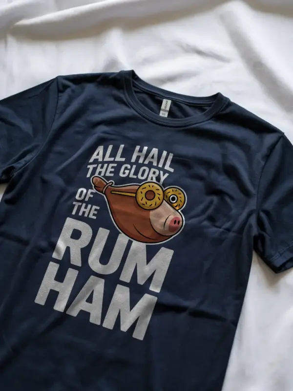 Navy back view rum ham its always sunny t-shirt pop culture graphic tee
