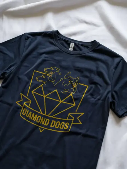 Navy Diamond Dogs T-Shirt Ted Lasso + bulldog graphic tee