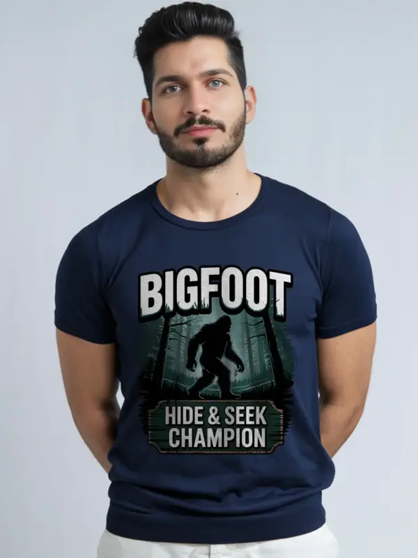 Navy Bigfoot motivational t-shirt outdoor encouragement