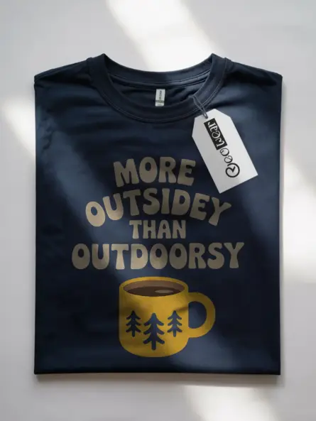 Navy Cozy Camper T-Shirt retro nature aesthetic graphic