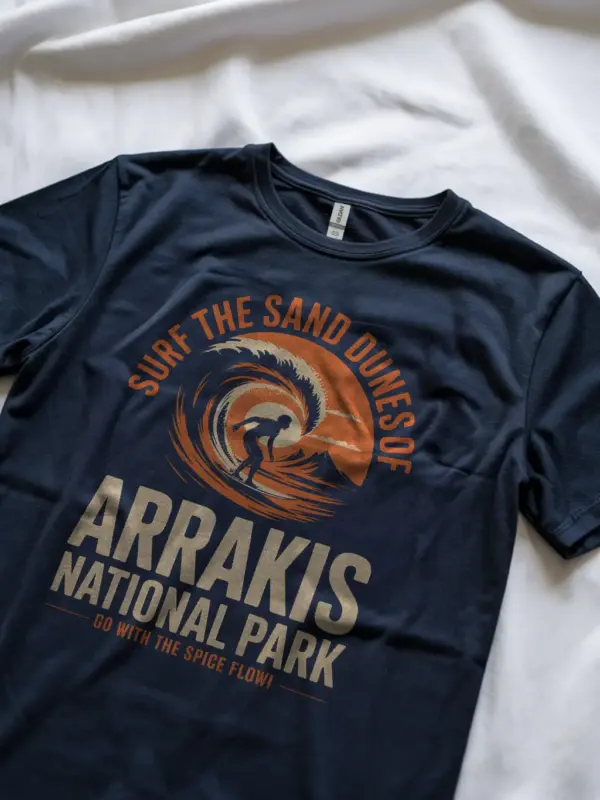 Navy Surf the Sand vintage desert surf t-shirt