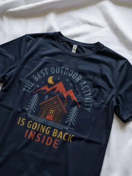 Navy front view the best outdoor activity funny introvert outdoor t-shirt