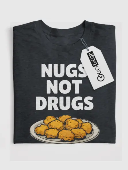 Dark heather nugs not drugs shirt – fast food t-shirt