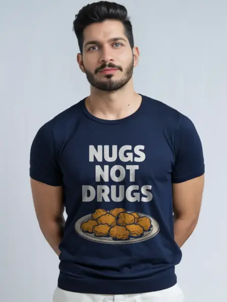 Navy nugs not drugs shirt – foodie tee