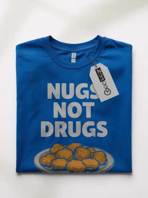 Royal blue nugs not drugs shirt – sarcastic tee