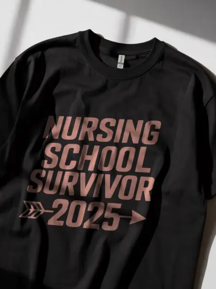 Nursing School Survivor 2025 Shirt in Black – Graduation Tee