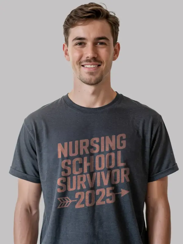 Dark heather nursing school survivor 2025 shirt – new nurse shirt